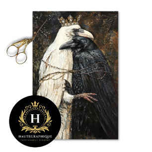 Crowned Raven Lovers Gothic Decoupage Tissue Paper