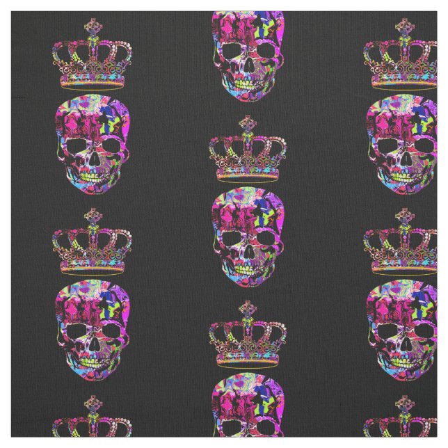 Crowned skull fabric (Swatch)