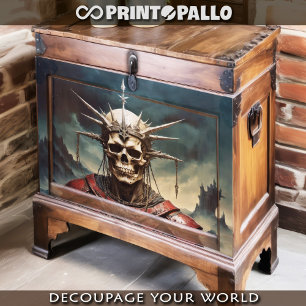 Crowned skull in armour -  tissue paper