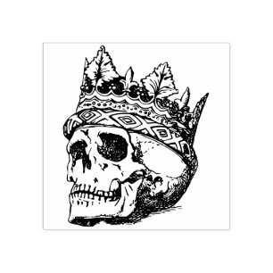 Crowned skull king rubber stamp