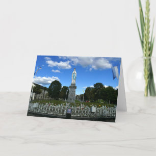 Crowned Statue of Our Lady of Lourdes, France - Card