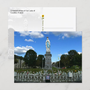 Crowned Statue of Our Lady of Lourdes, France -  Postcard