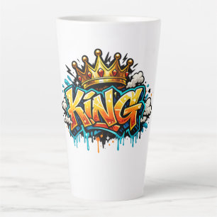 Crowned Street King Graffiti Latte Mug