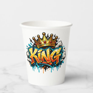 Crowned Street King Graffiti Paper Cups