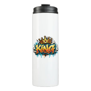 Crowned Street King Graffiti Thermal Tumbler
