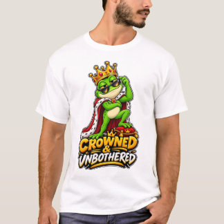 Crowned & Unbothered – Funny Frog King T-Shirt