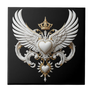 Crowned Wings Emblem Ceramic Tile