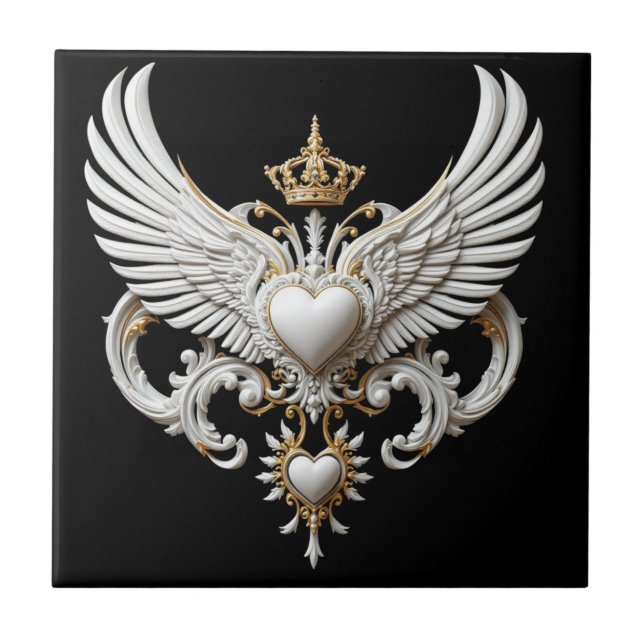 Crowned Wings Emblem Ceramic Tile (Front)