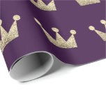 Crowns Glitter Gold Graduation VIP Purple Amethyst Wrapping Paper<br><div class="desc">florenceK design
Elegant unique and chic for many occasions like wedding,  graduation,  success party.</div>