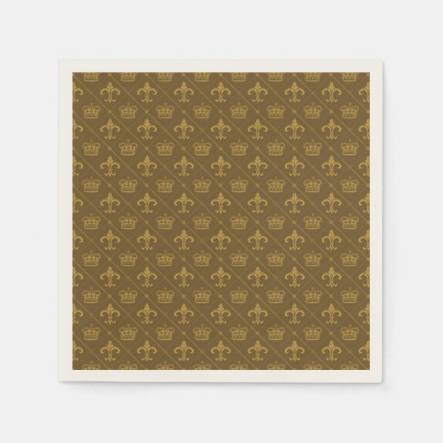 Crowns & Lily pattern Napkin (Front)