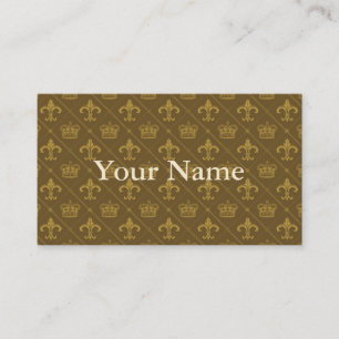 Crowns & Lily pattern + your text or sign Business Card