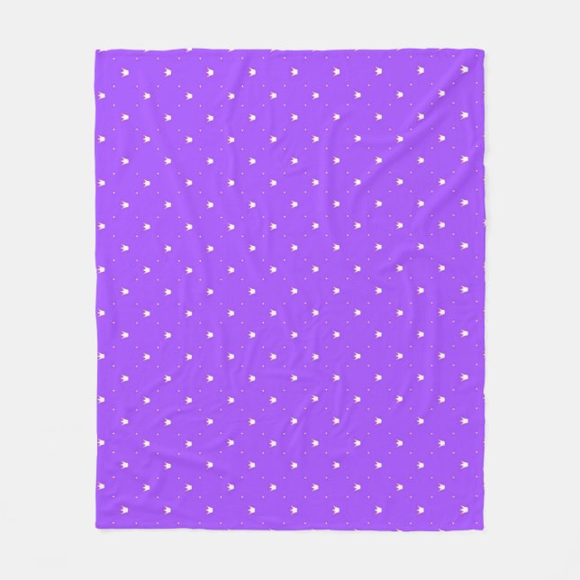 Crowns on a Purple Background Fleece Blanket (Front)