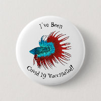 Crowntail betta fish cartoon illustration