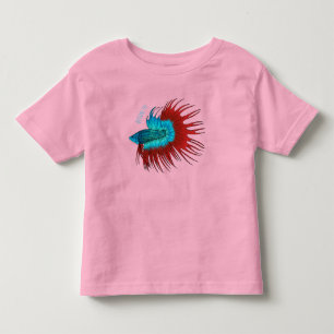 Crowntail betta fish cartoon illustration  toddler T-Shirt