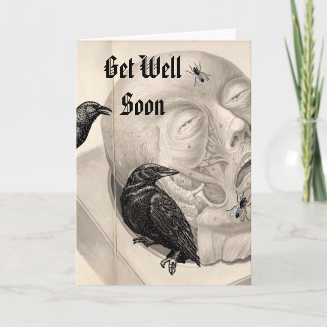 Crows and corpse get well soon card (Front)