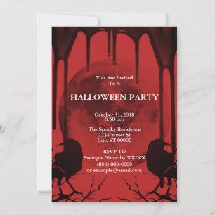 Crows and Full Moon Invitation