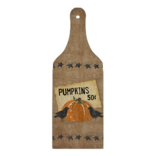 Crows and Pumpkin Glass Cutting Board