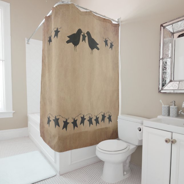 Crows And Stars Shower Curtain (In Situ)