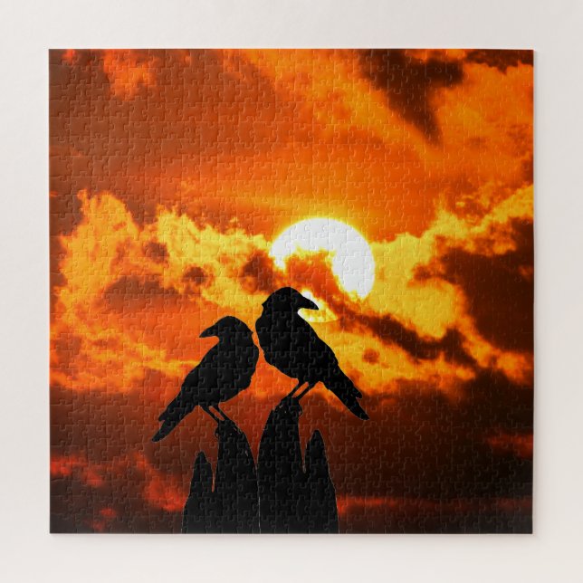 Crows at Sunset Jigsaw Puzzle (Vertical)