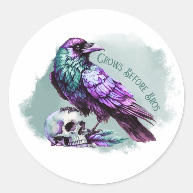 Crows Before Bros Classic Round Sticker (Front)