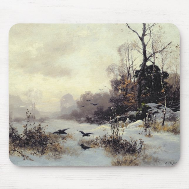 Crows in a Winter Landscape, 1907 Mouse Pad (Front)