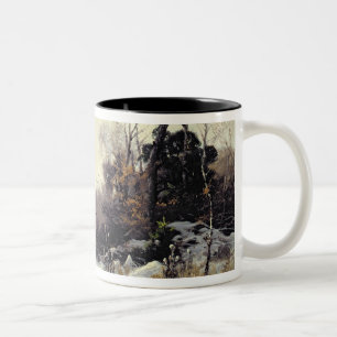 Crows in a Winter Landscape, 1907 Two-Tone Coffee Mug