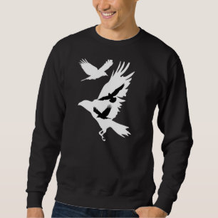 Crows In Flight Crow Raven Blackbird Bird Ornithol Sweatshirt