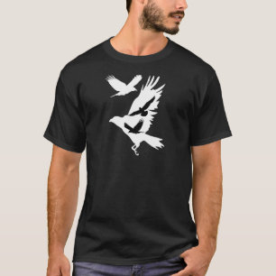 Crows In Flight Crow Raven Blackbird Bird Ornithol T-Shirt