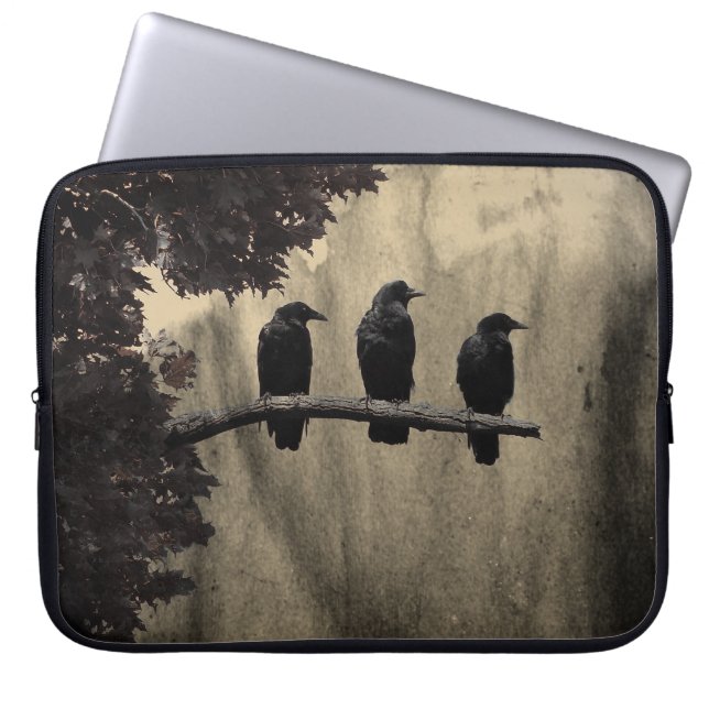 Crows In Nature Laptop Sleeve (Front)