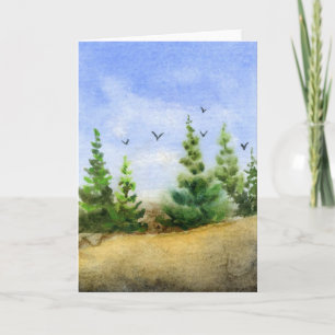 "Crows in the Pines" Country Road Greeting Card