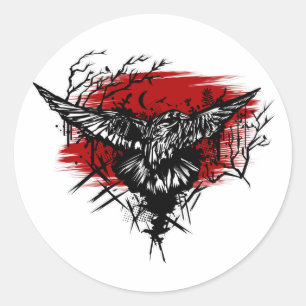 Crows Night  Classic Round Sticker