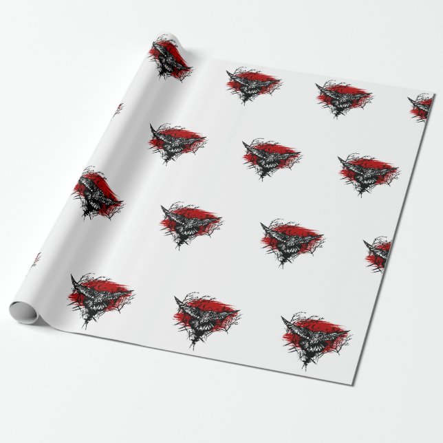 Crows Night Polo Shirt Wrapping Paper (Unrolled)