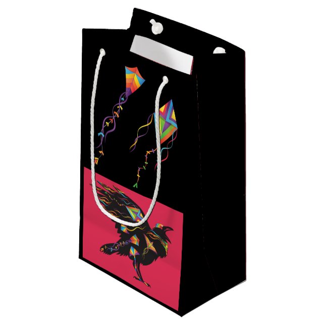 Crows or Blackbirds Kites and Halloween Ravens  Small Gift Bag (Front Angled)