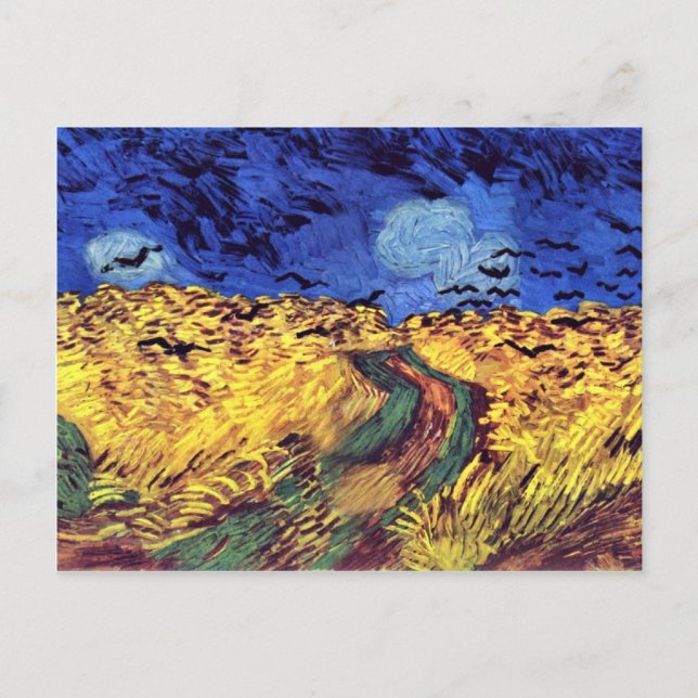 Crows Over Wheatfield By Vincent Van Gogh Postcard (Front)
