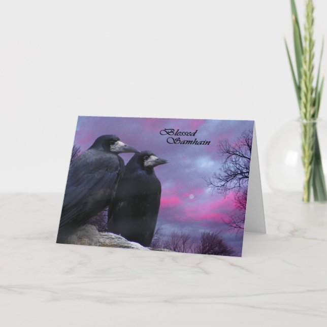 Crows Pagan Samhain card (Front)
