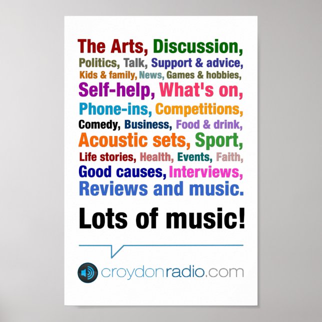 Croydon Radio A4 Poster (Front)