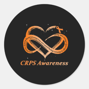 Crps Awareness Chronic Pain Orange Ribbon Rsd Crps Classic Round Sticker