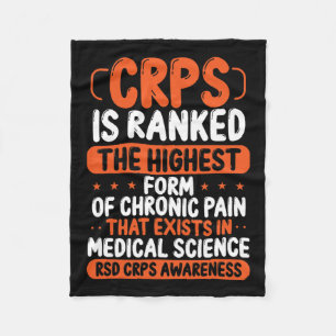 Crps Awareness Chronic Pain Orange Ribbon Rsd Crps Fleece Blanket