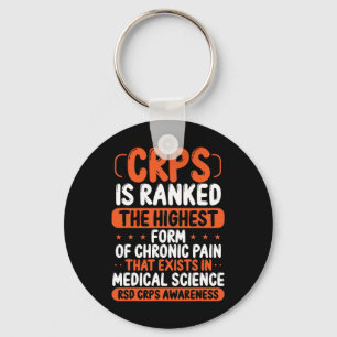 Crps Awareness Chronic Pain Orange Ribbon Rsd Crps Key Ring