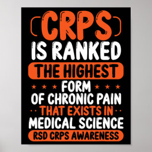 Crps Awareness Chronic Pain Orange Ribbon Rsd Crps Poster