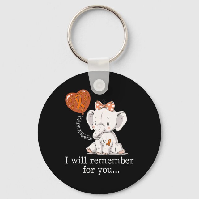 Crps Awareness Elephant  Key Ring (Front)