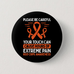 Crps Awareness Fighter Disease Rsd Warrior Orange 6 Cm Round Badge