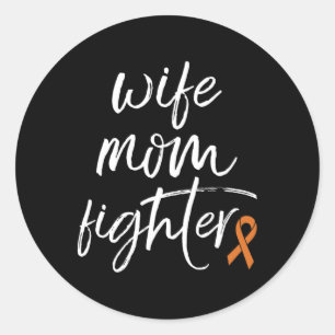 Crps Awareness Orange Ribbon Wife Mum Fighter Classic Round Sticker