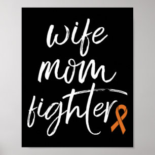 Crps Awareness Orange Ribbon Wife Mum Fighter Poster