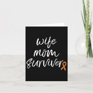 Crps Awareness Orange Ribbon Wife Mum Survivor  Card