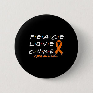 Crps Awareness Peace Love Cure 6 Cm Round Badge