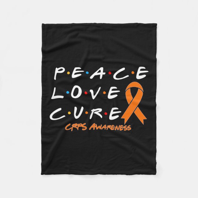 Crps Awareness Peace Love Cure  Fleece Blanket (Front)