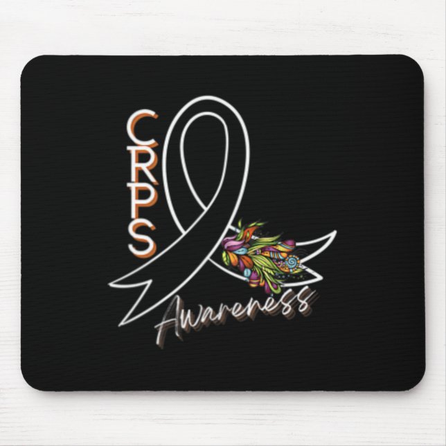 Crps Awareness Ribbon - Front And Back Design  Mouse Pad (Front)