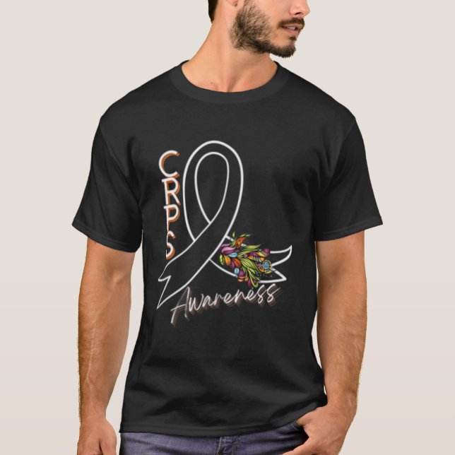 Crps Awareness Ribbon - Front And Byck Design  T-Shirt (Front)
