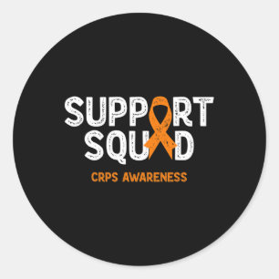 Crps Awareness Support Squad Orange Ribbon Family Classic Round Sticker